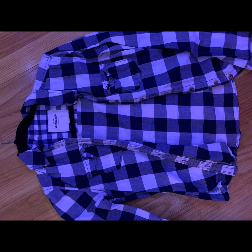 Abercrombie Kids Navy & White Flannel